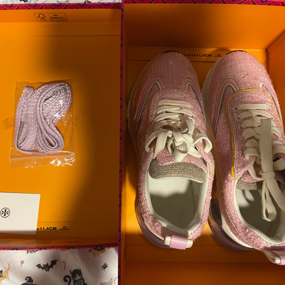 Tory Burch Pink Sneakers with Cream Accents